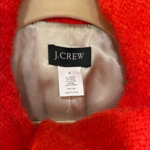 New J.Crew Vibrant Red Pea Coat for Women - size 4 - Picture 2 of 4